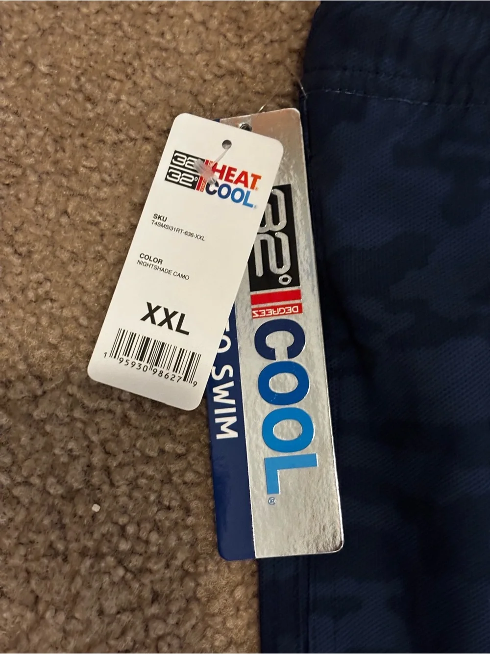 32 Degrees Navy Blue Camo Men’s Swim Trunks